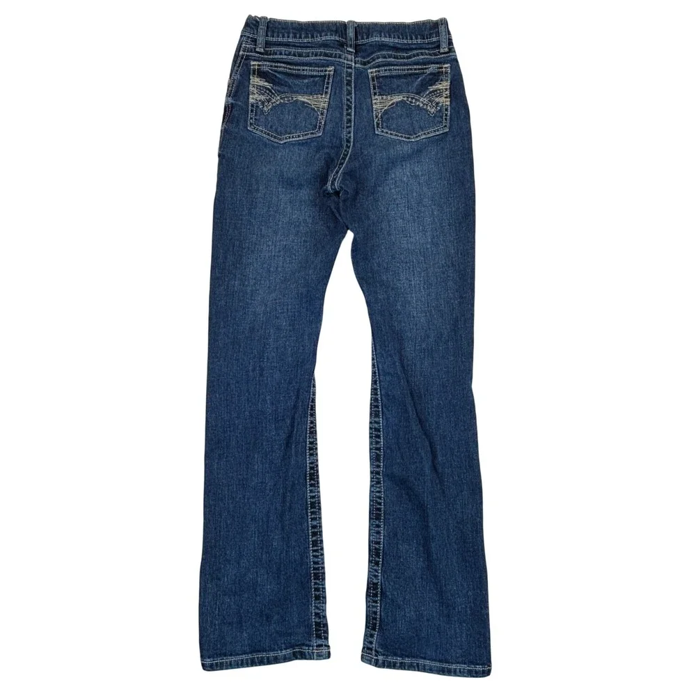 Wrangler 20X Boys Jeans 16 Regular Slim Bootcut Medium Wash Distressed Denim